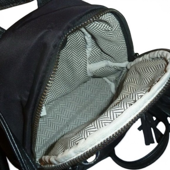 Steve Madden Black Mini Convertible Backpack Nylon, Happy Face, Lips, Peace Sign - Picture 10 of 12